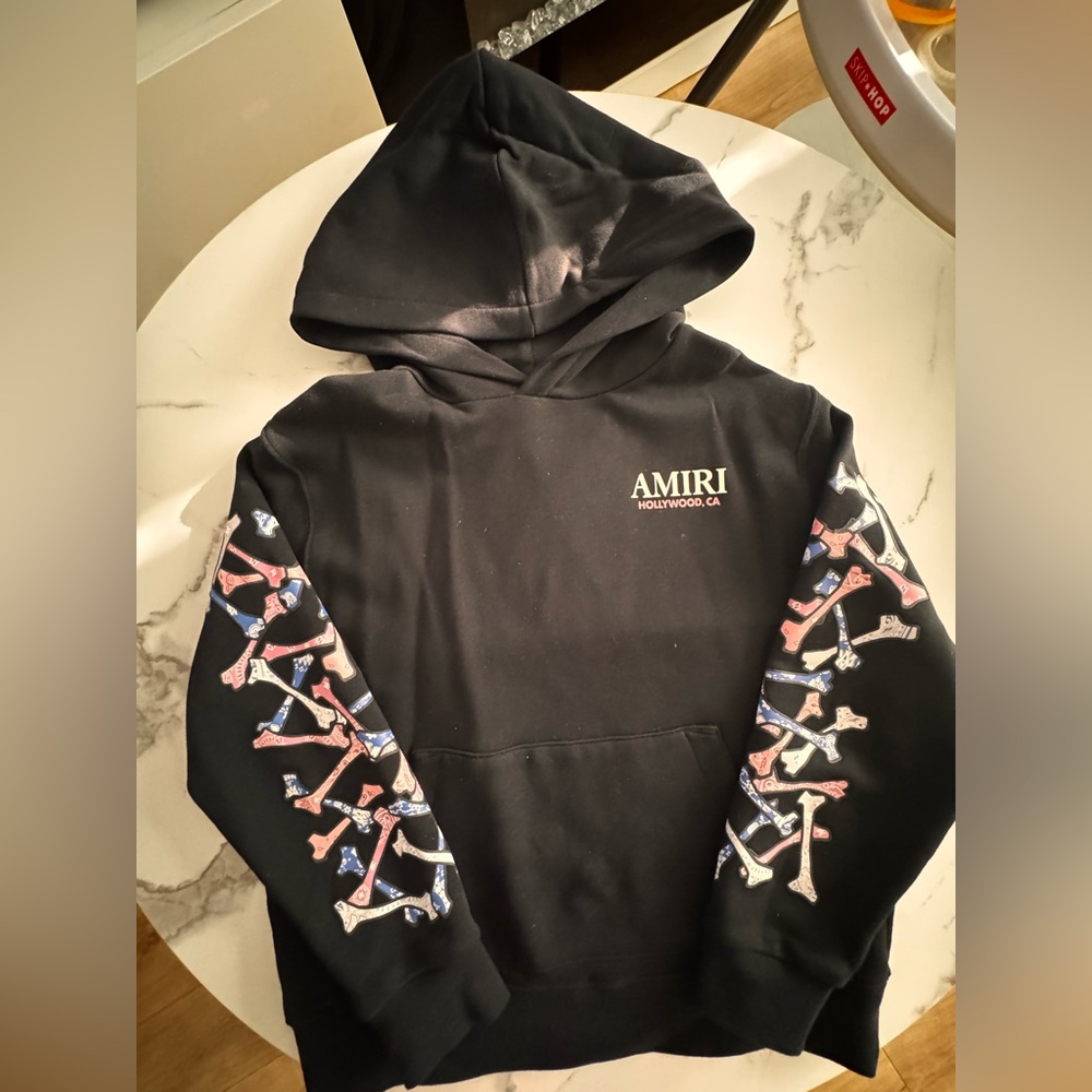 AMIRI kids Black Sweatshirt with Logo Hoodie